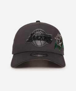 New Era Los Angeles Lakers 'Gray Tonal Rose Embroidery' 9FORTY A-Frame Snapback Gray
