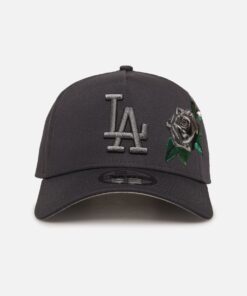 New Era Los Angeles Dodgers 'Gray Tonal Rose Embroidery' 9FORTY A-Frame Snapback Gray