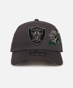New Era Las Vegas Raiders 'Gray Tonal Rose Embroidery' 9FORTY A-Frame Snapback Gray