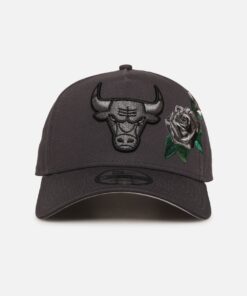 New Era Chicago Bulls 'Gray Tonal Rose Embroidery' 9FORTY A-Frame Snapback Gray