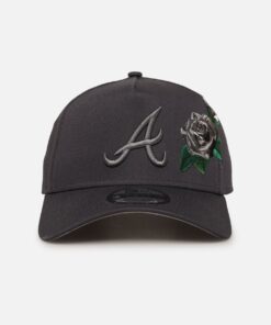 New Era Atlanta Braves 'Gray Tonal Rose Embroidery' 9FORTY A-Frame Snapback Gray