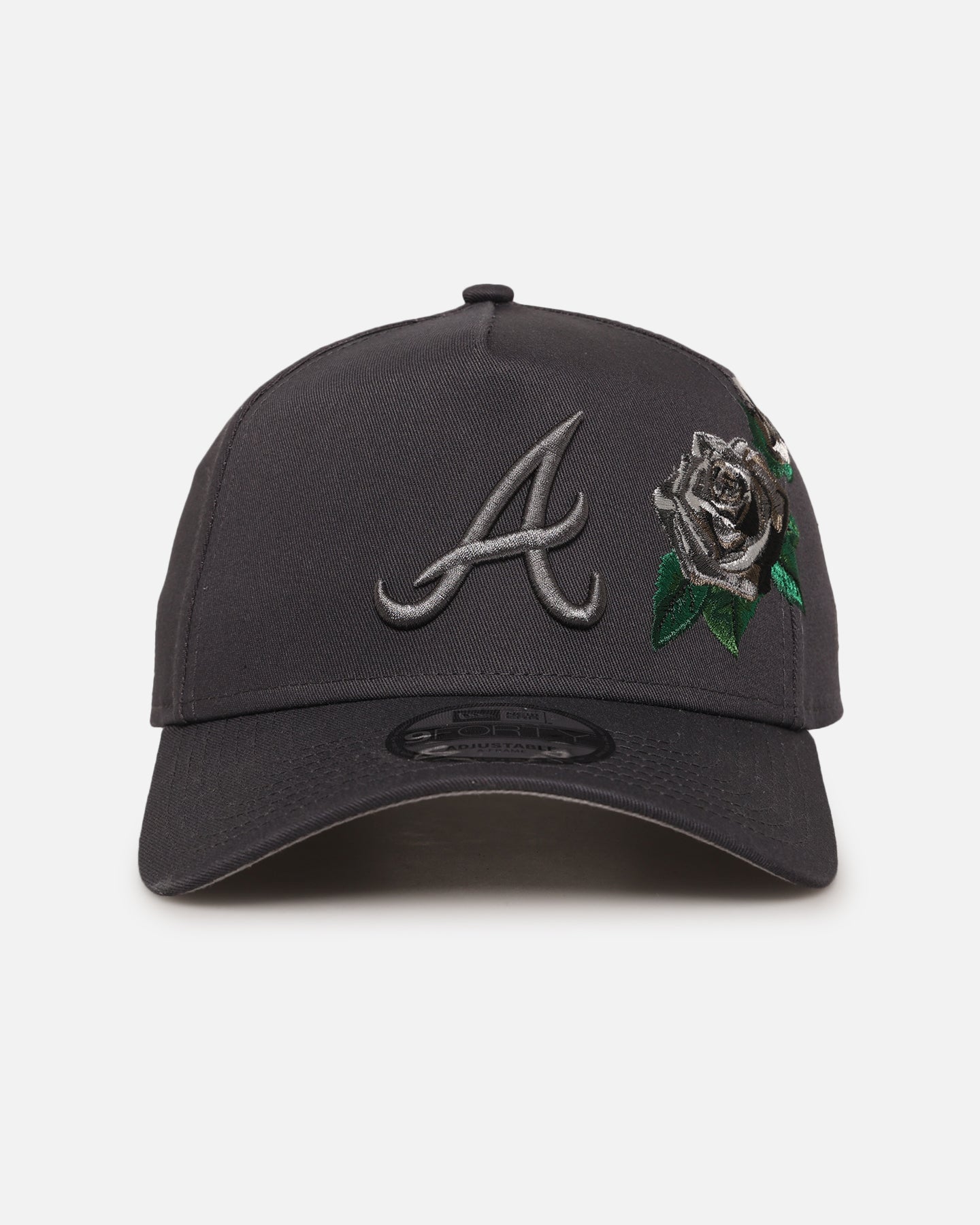 New Era Atlanta Braves 'Gray Tonal Rose Embroidery' 9FORTY A-Frame Snapback Gray