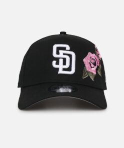 New Era San Diego Padres 'Rose Embroidery' 9FORTY A-Frame Snapback Black/Pink