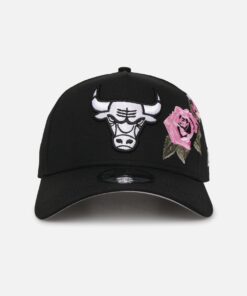 New Era Chicago Bulls 'Rose Embroidery' 9FORTY A-Frame Snapback Black/Pink