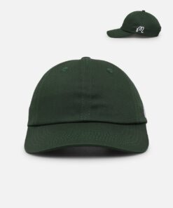 Malbon Washed Cotton Twill Strapback Evergreen