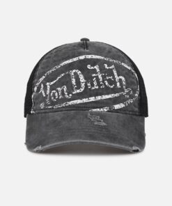 Von Dutch Unisex Trucker Snapback Hat Washed Grey