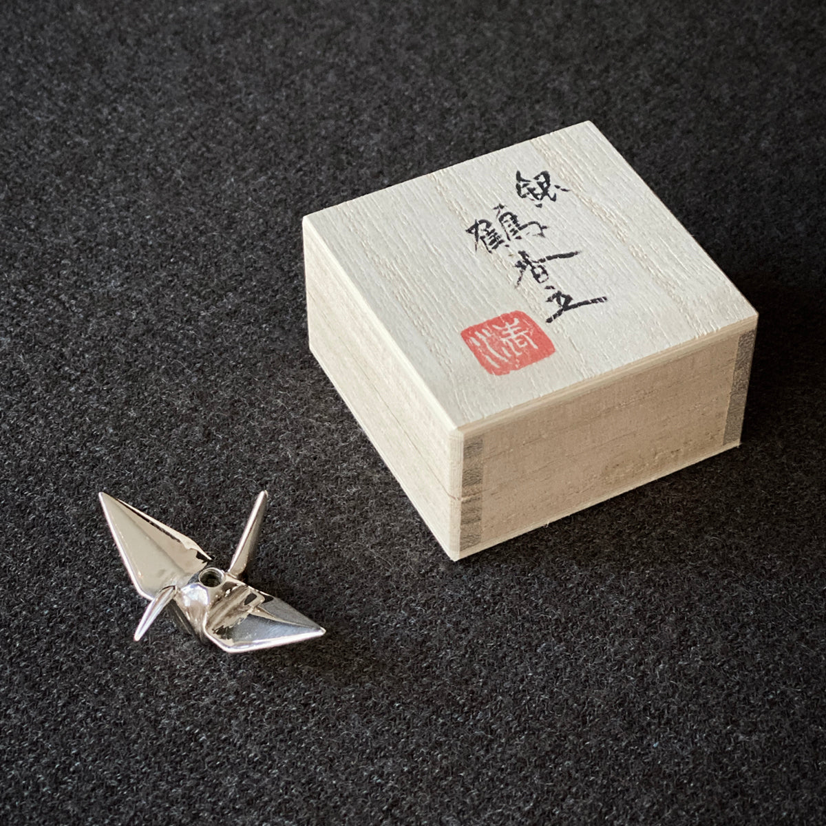 Silver Folded Crane Incense Stand