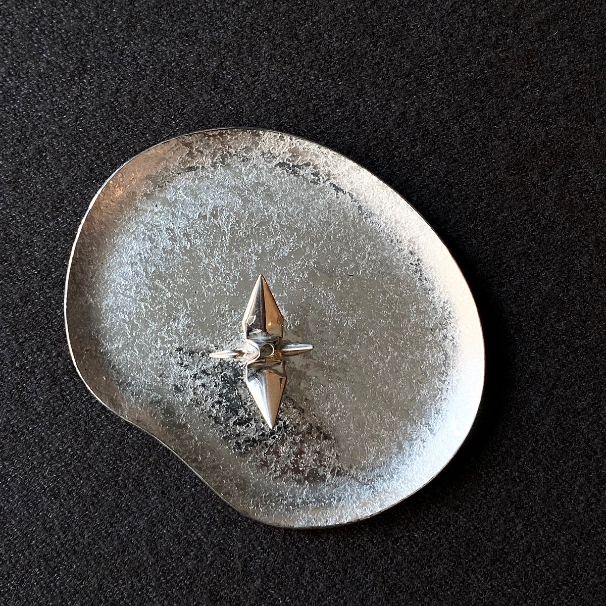 Silver Folded Crane Incense Stand