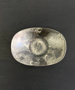 Pewter Teacup Saucer Koban-gata Antiqued