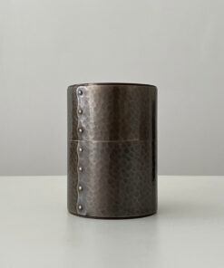 Hand-Hammered Copper Canister Antique Silver
