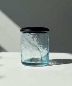 Wood Lid Glass Chaire Caddy D8-G