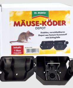 Mäuseköder-Depot mit Schlagfalle für Haus und Garten