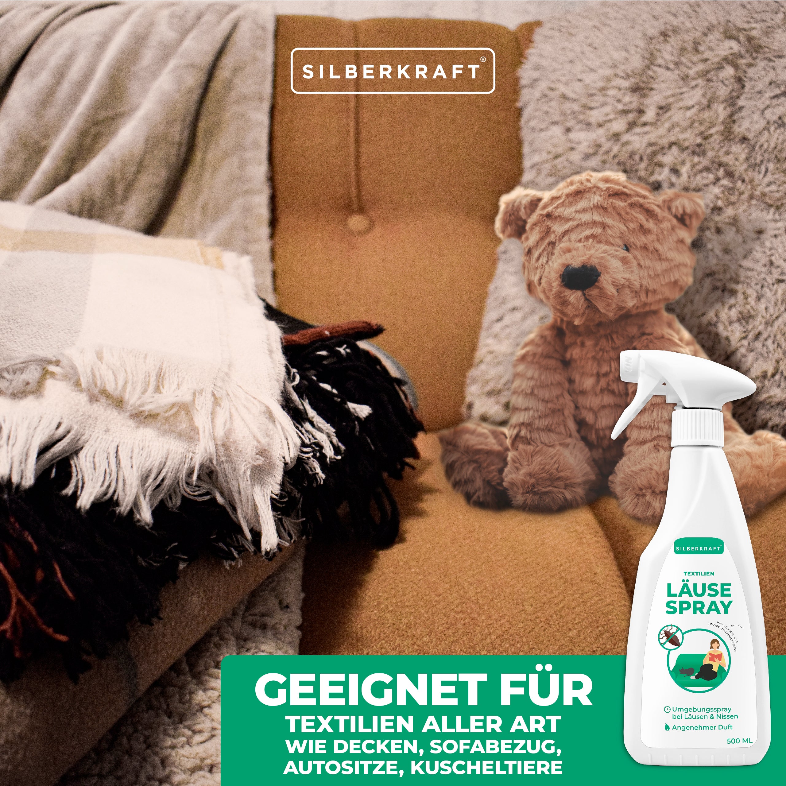 Läusespray für Textilien und Kopfläuse vorbeugen Spray