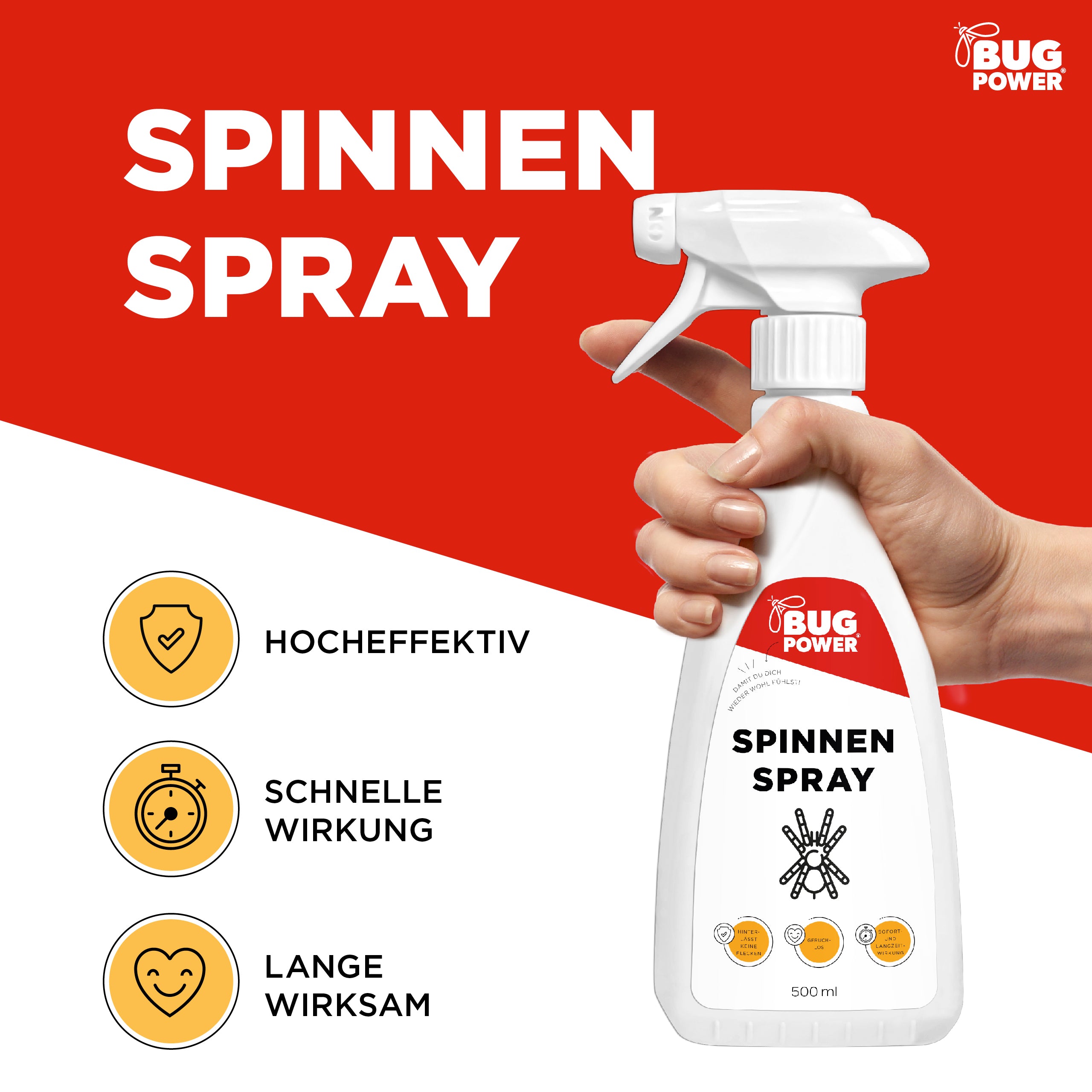 BugPower Spinnen Spray - effektiv gegen Spinnen