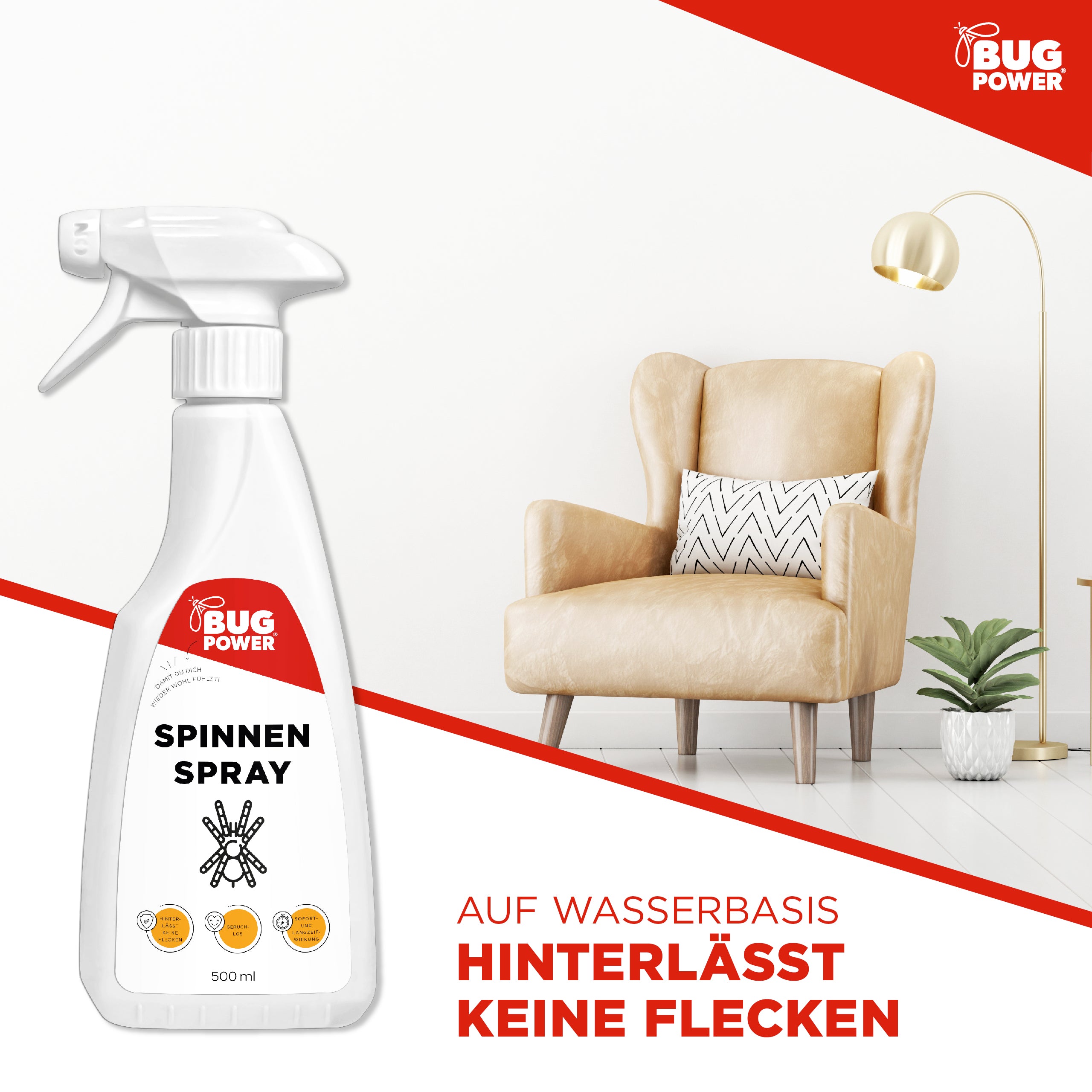 BugPower Spinnen Spray - effektiv gegen Spinnen