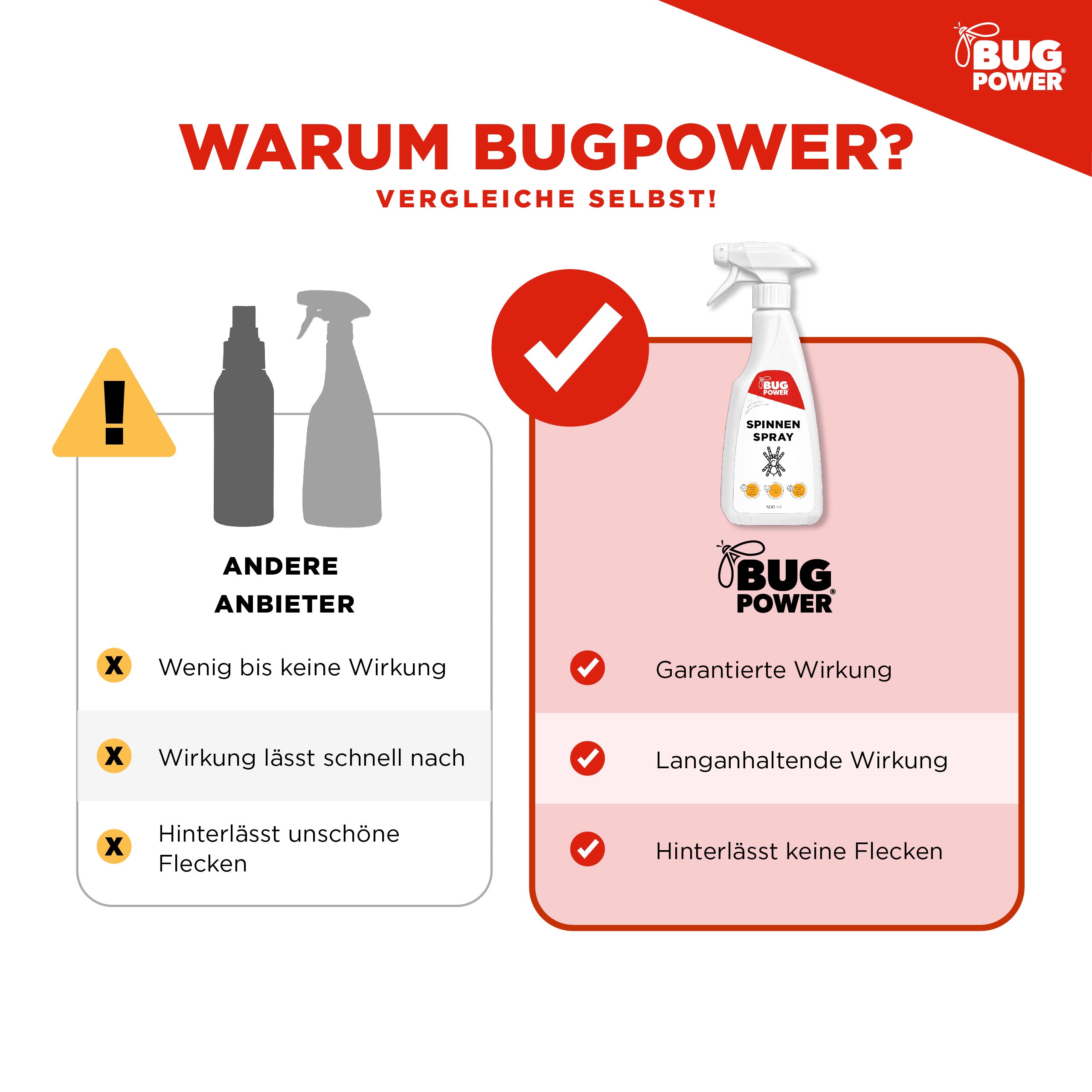 BugPower Spinnen Spray - effektiv gegen Spinnen