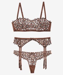 Leopard Boned Bra Set