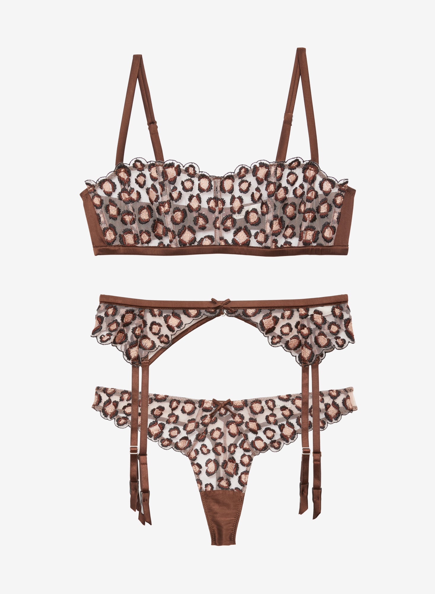 Leopard Boned Bra Set