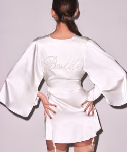 Bride Embroidered Angel Sleeve Robe