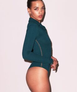 Rib Collared Bodysuit