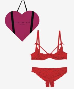 Rouge Charlotte Lace Ouvert Gift Set