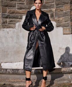 Moto Leather Trench Coat