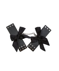 Leather Cuffs with Silk Bows