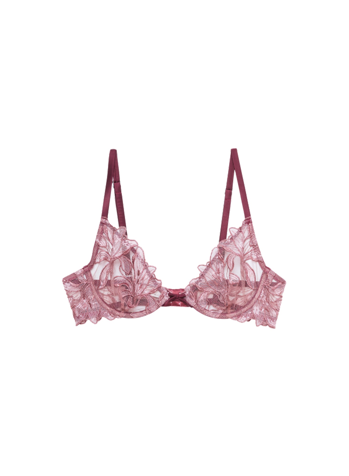 Lily Embroidery Plunge Demi Bra