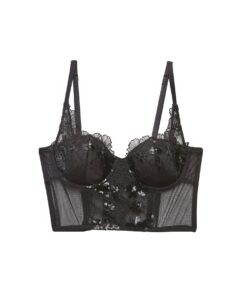 Sequin Violet Embroidery Bustier Top